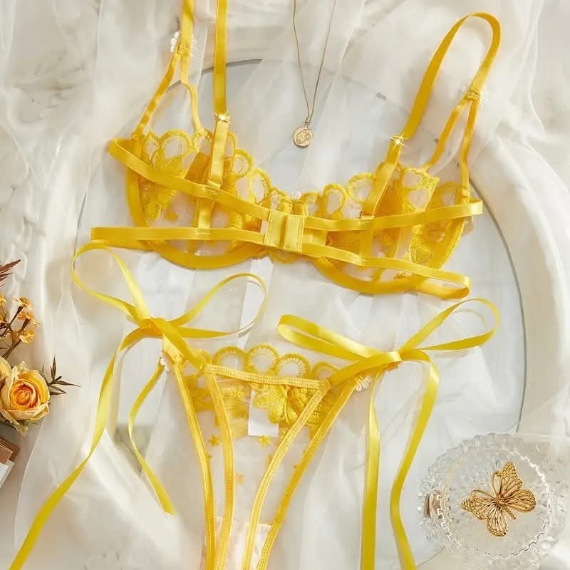 Floral Mesh Lingerie Set